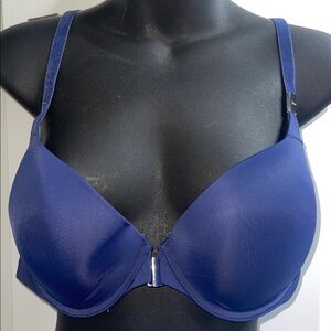 Victoria's Secret NEW  Dark Blue front close  Bra Demi velvet straps 36DD